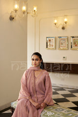 RAQS - Mauve Blush A-line Anarkali Suit Set