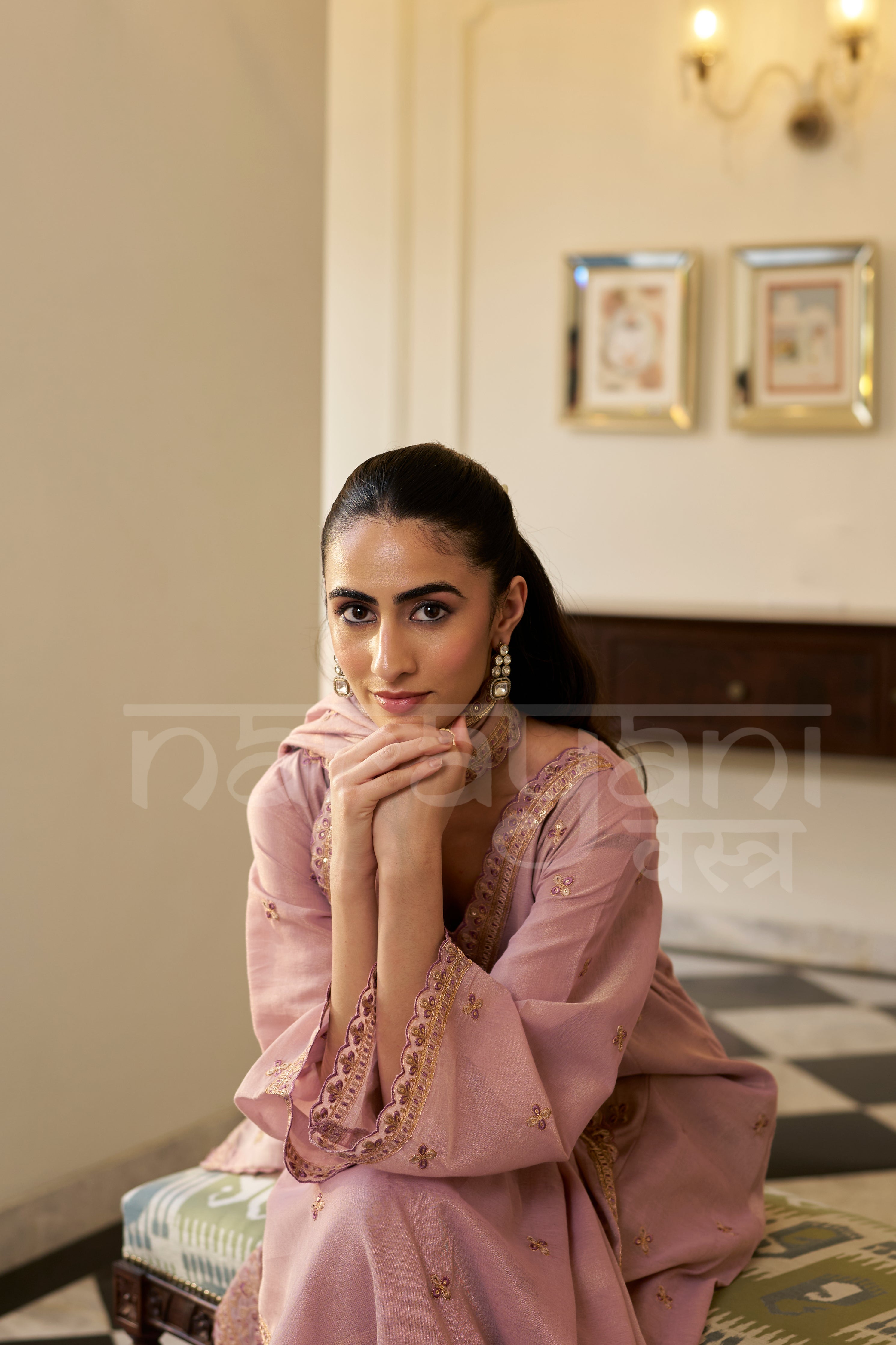 RAQS - Mauve Blush A-line Anarkali Suit Set