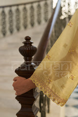 KASHISH - Champagne Yellow A-line Anarkali Suit Set