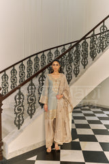KAHKASHAN - Sage Blue Farshi Salwar Suit Set