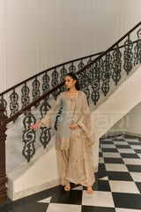 KAHKASHAN - Sage Blue Farshi Salwar Suit Set