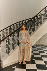 KAHKASHAN - Sage Blue Farshi Salwar Suit Set