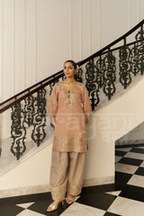CHAMKILI - Antique Orange Farshi Salwar Suit Set
