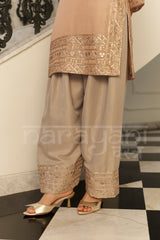 CHAMKILI - Antique Orange Farshi Salwar Suit Set