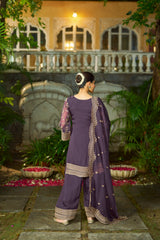 NAYAB - Purple Organza Farsi Salwar Set