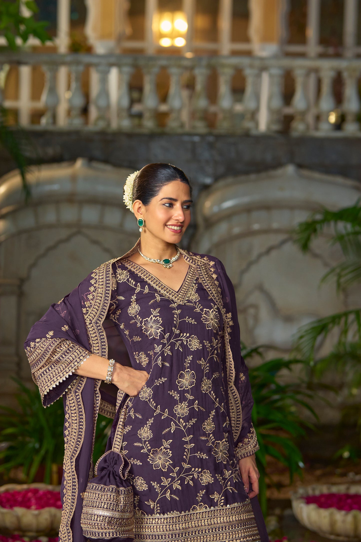 NAYAB - Purple Organza Farsi Salwar Set