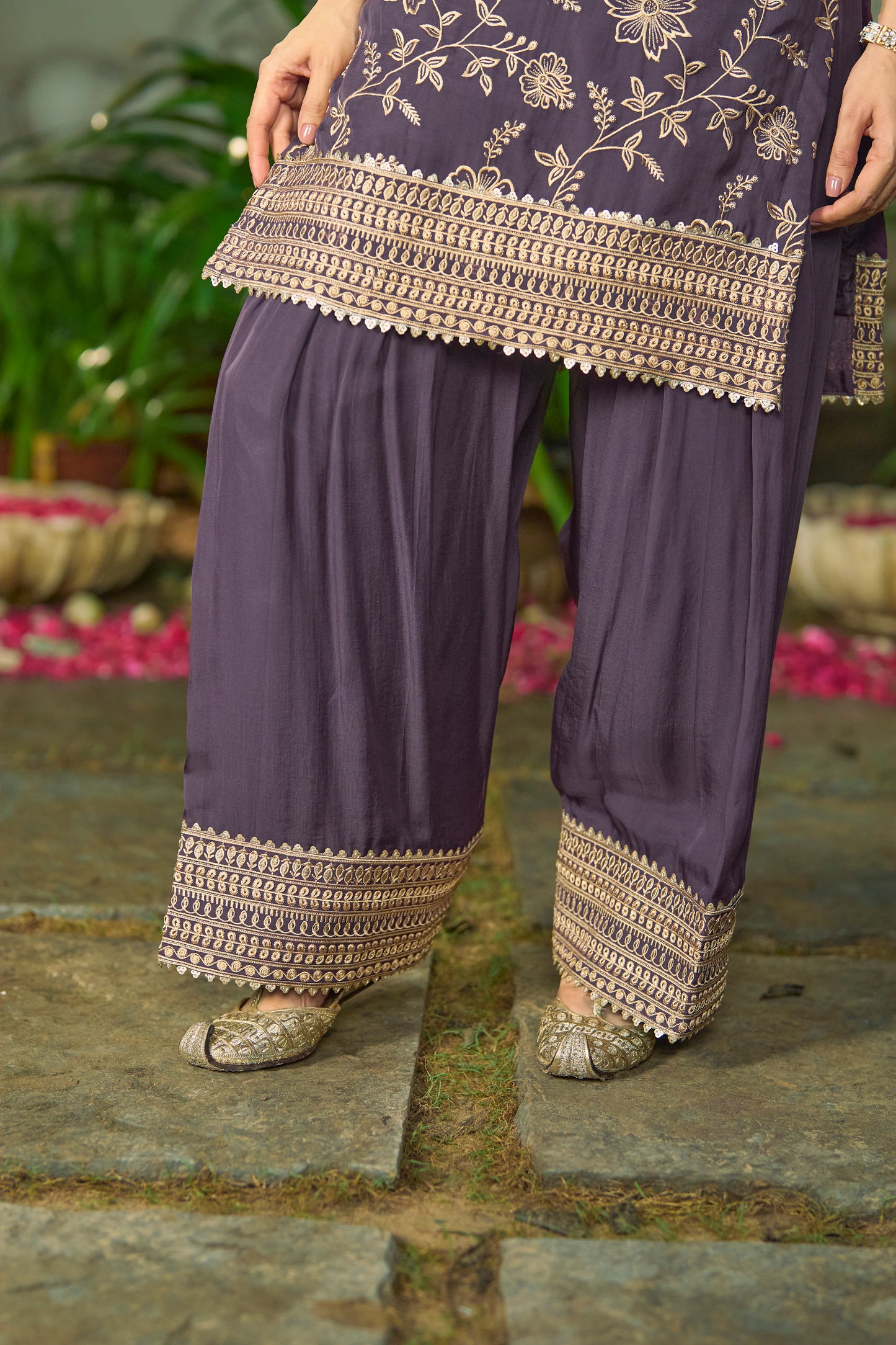 NAYAB - Purple Organza Farsi Salwar Set