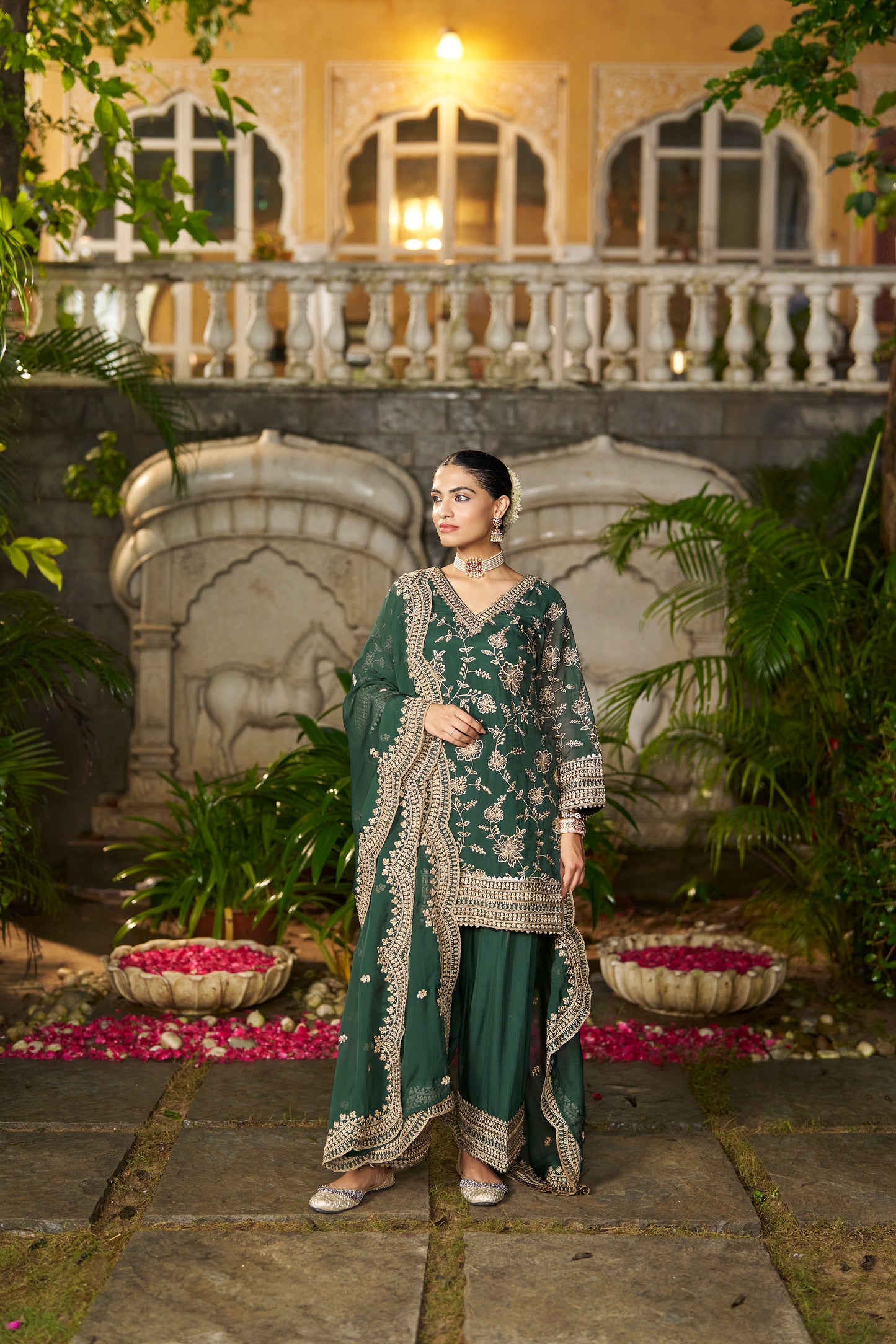 NAINA - Green Organza Farsi Salwar Set