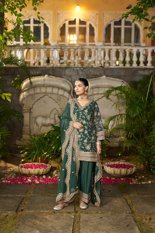NAINA - Green Organza Farsi Salwar Set