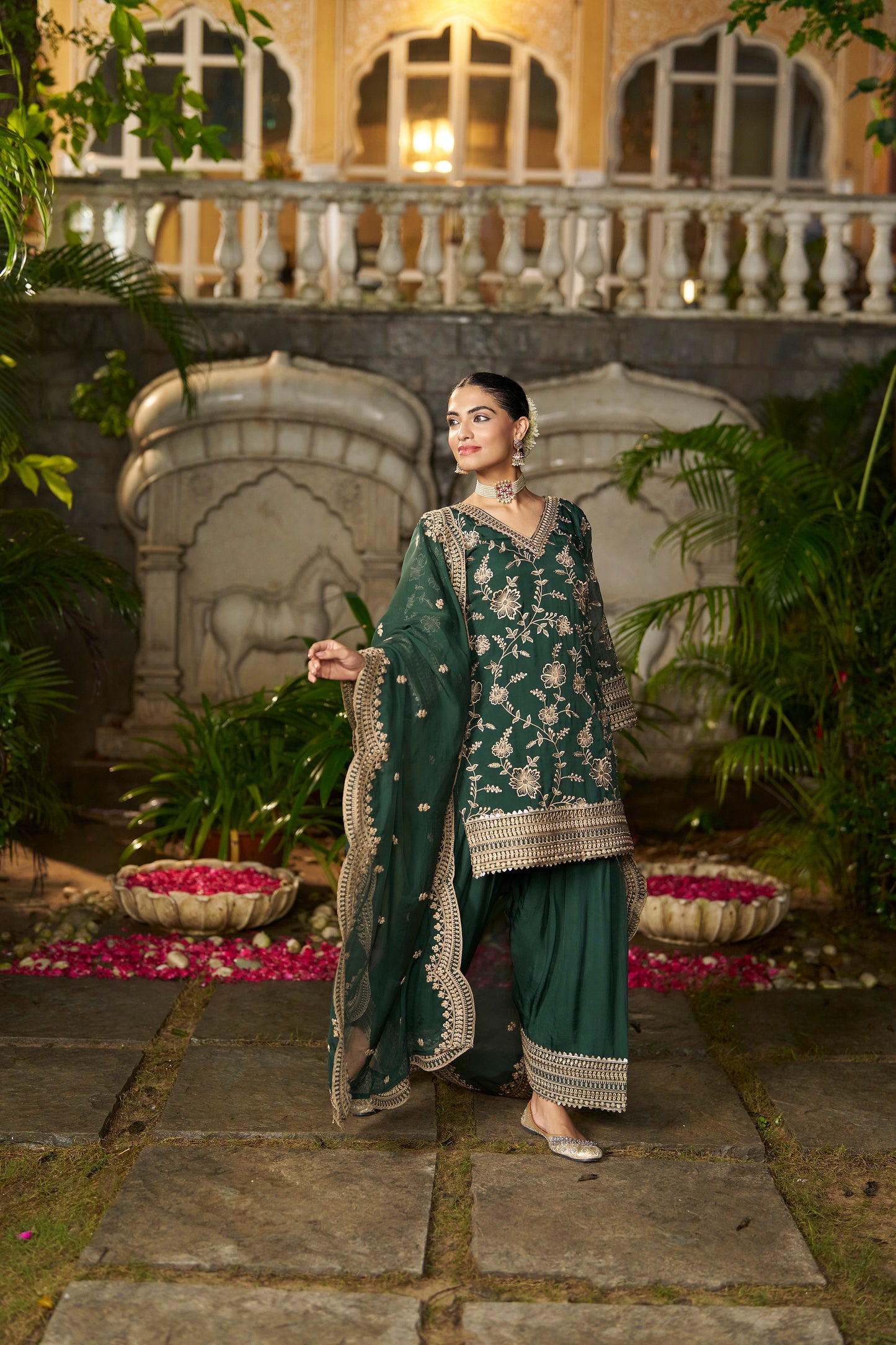 NAINA - Green Organza Farsi Salwar Set