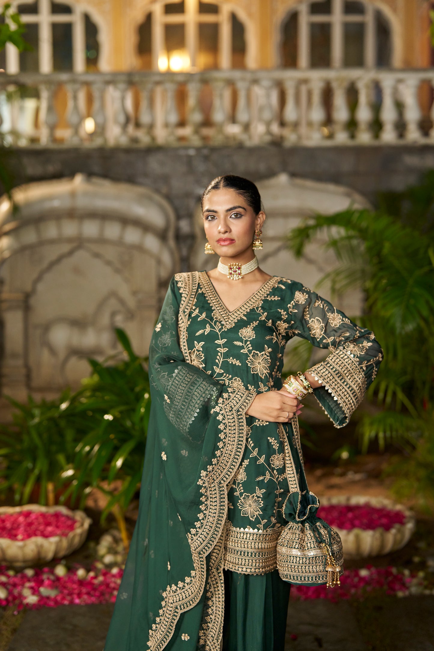 NAINA - Green Organza Farsi Salwar Set