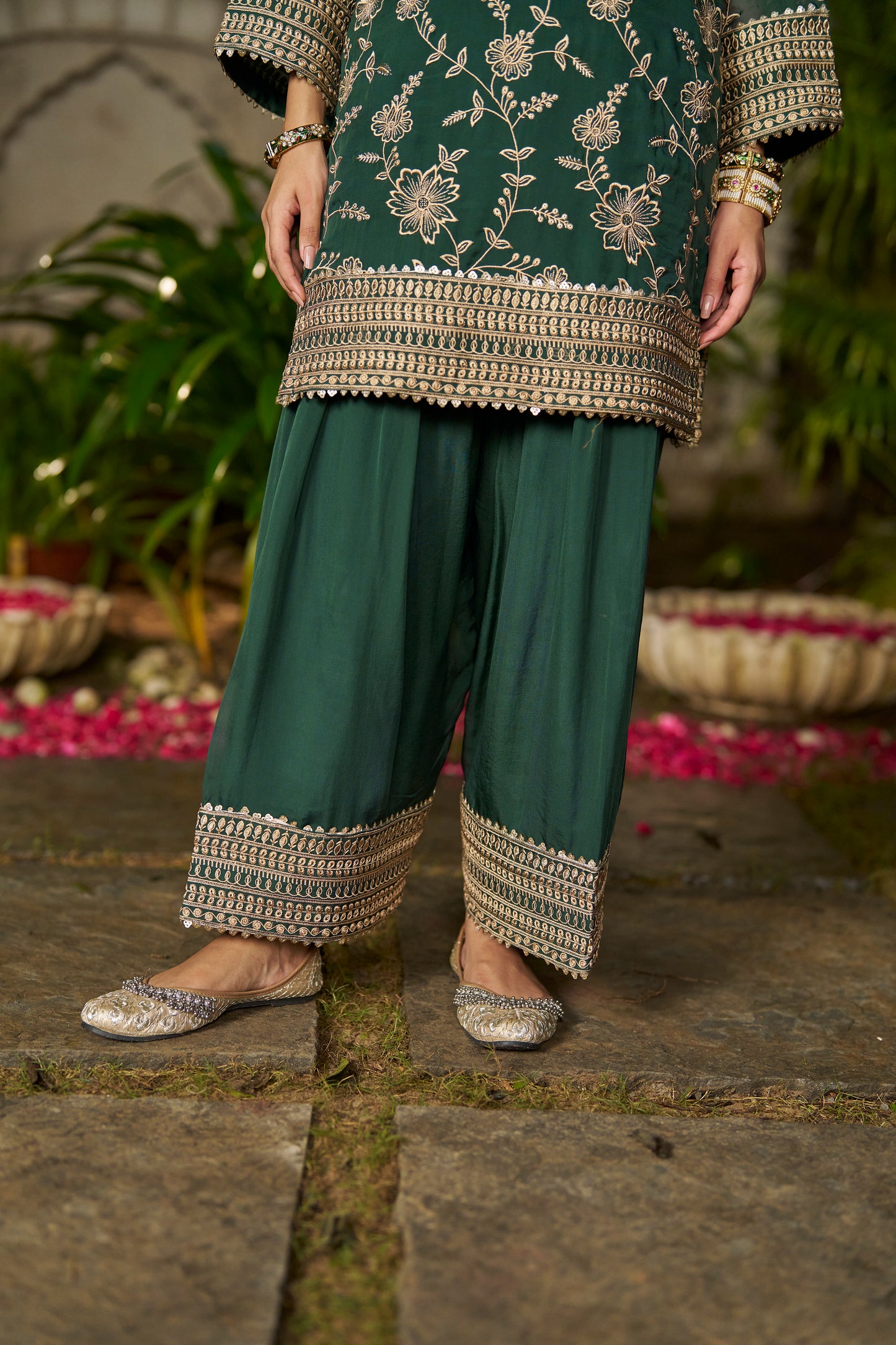 NAINA - Green Organza Farsi Salwar Set