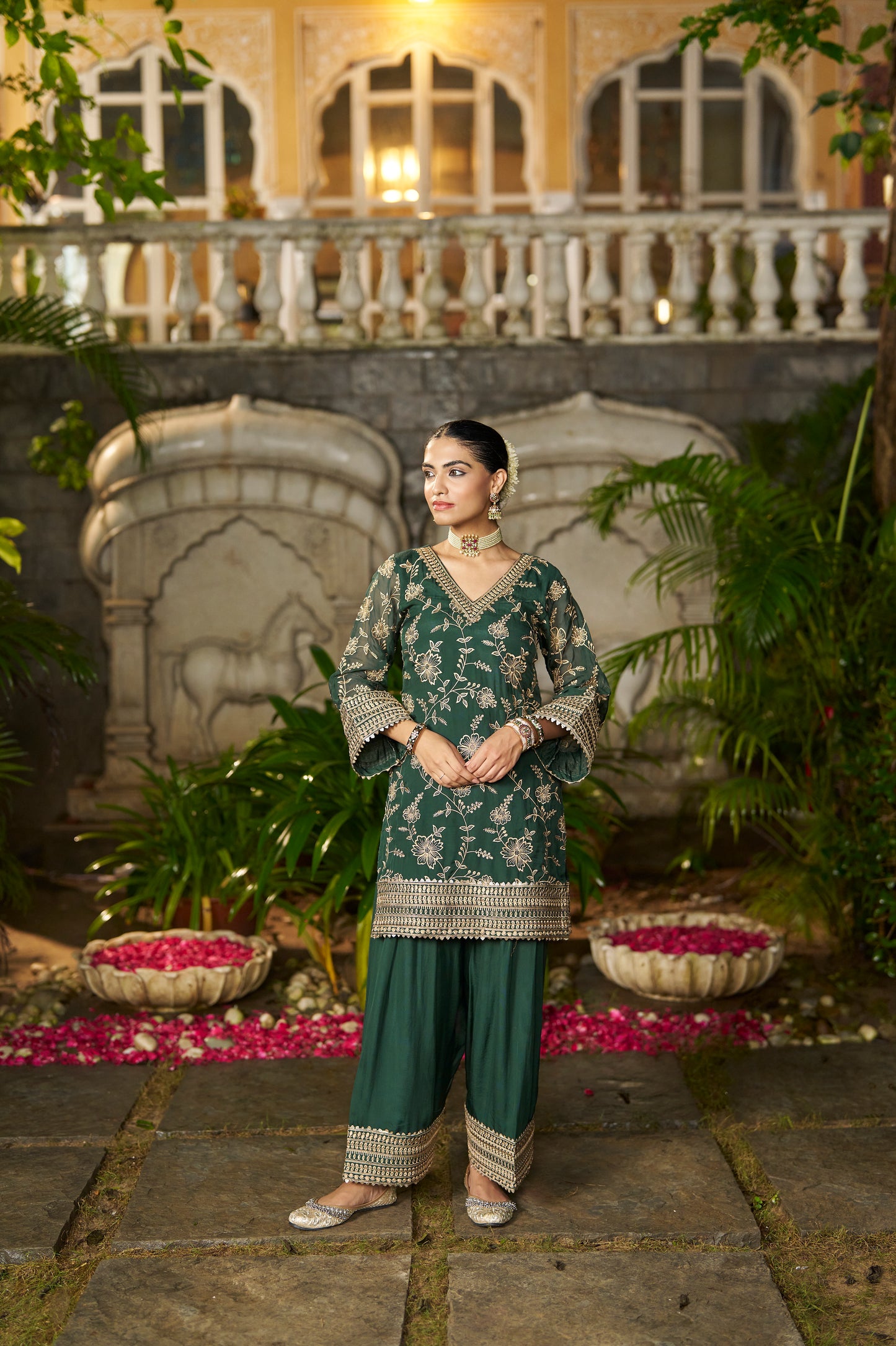 NAINA - Green Organza Farsi Salwar Set