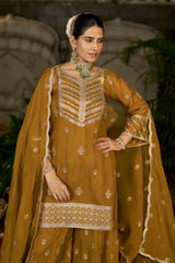 CHARVI - Yellow Organza Sharara Set