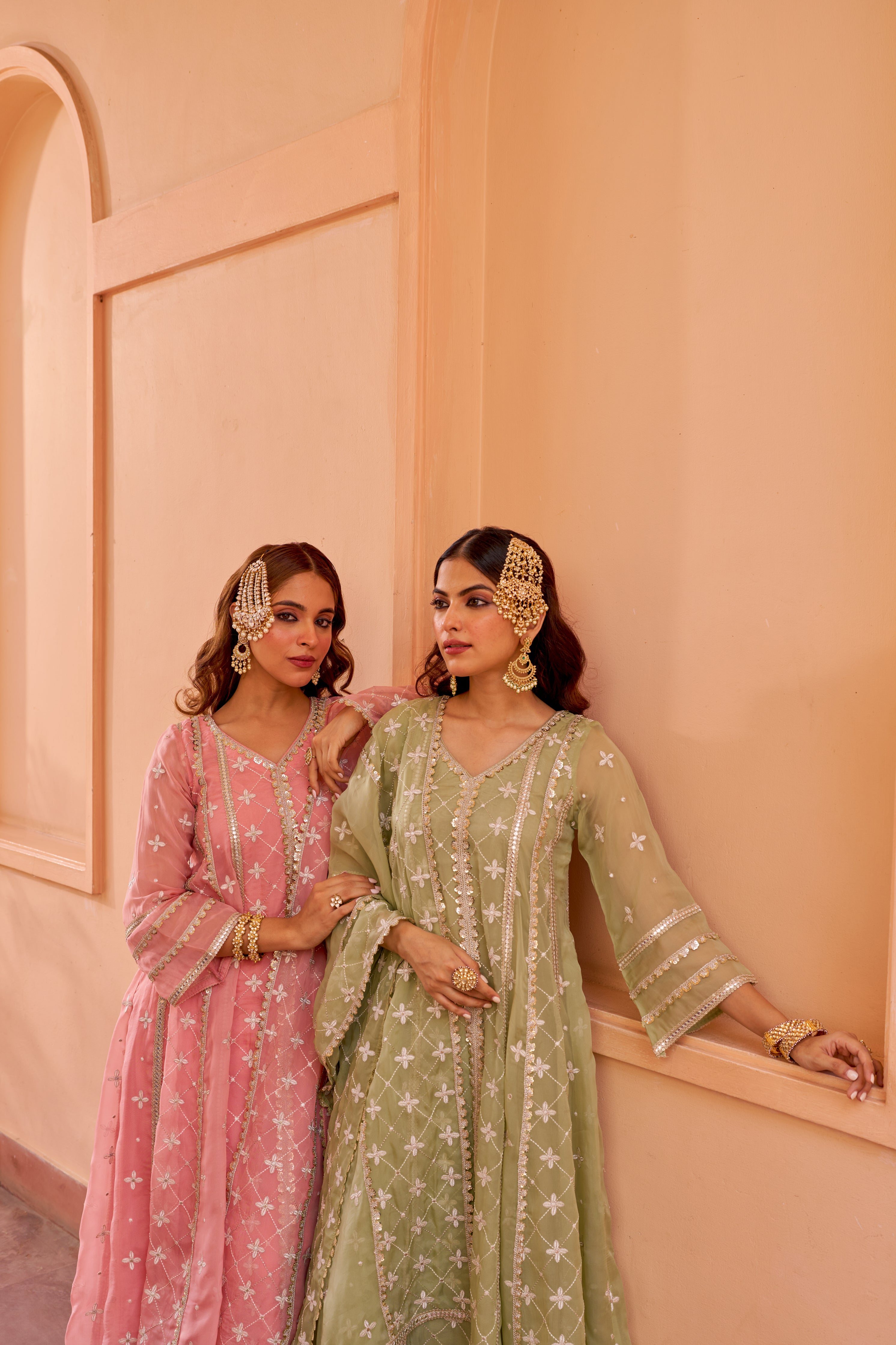 Kriti Vij in Sitara - Pink Organza Anarkali Set.