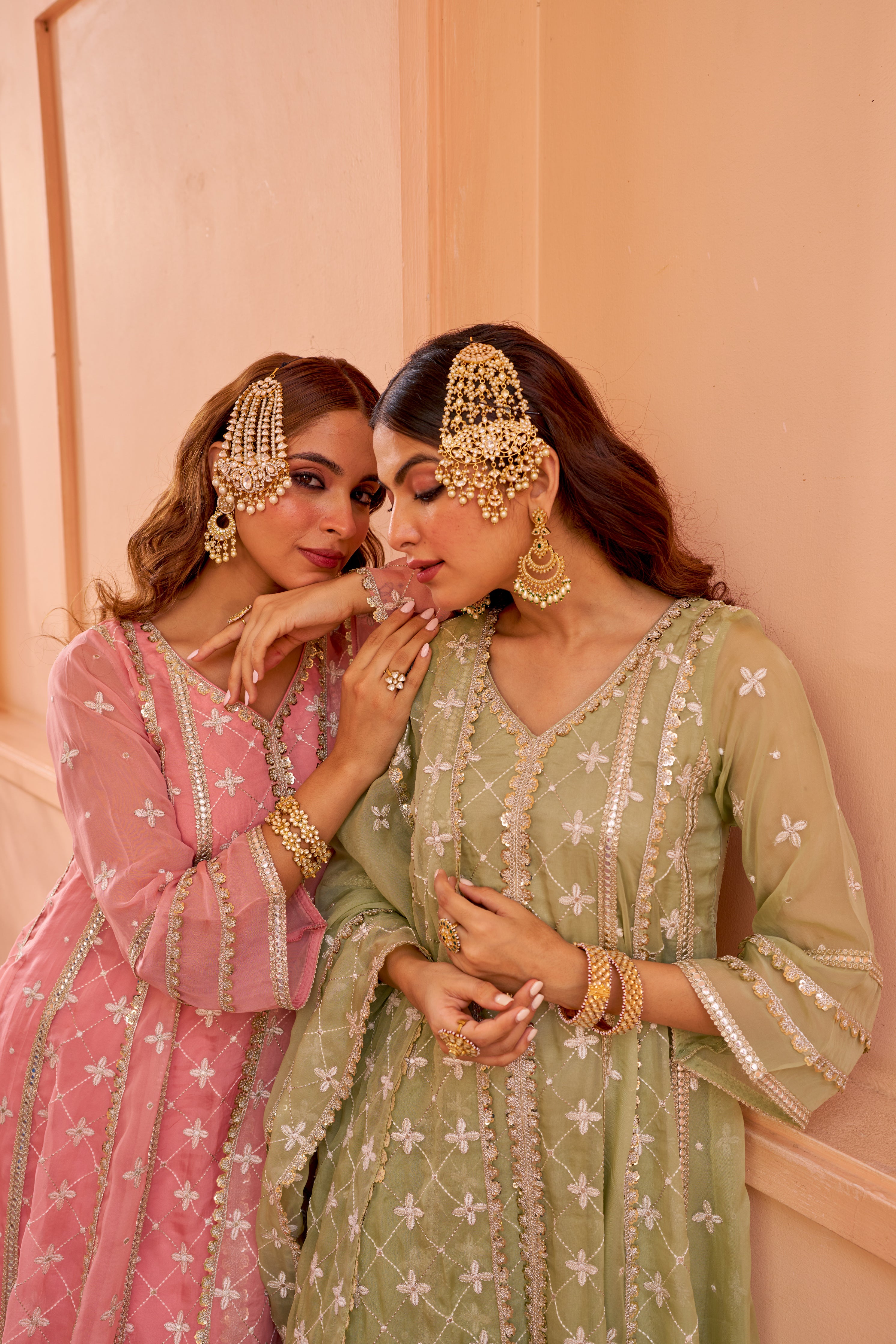 Kriti Vij in Sitara - Pink Organza Anarkali Set.