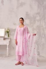 NAVYA - Pink Chanderi Suit Set