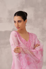 GULBANO - Pink Chanderi Suit Set