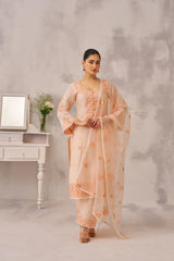 MAYA - Peach Chanderi Suit Set