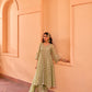 Chamak - Green Organza Anarkali Set.