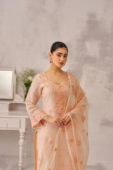 MAYA - Peach Chanderi Suit Set
