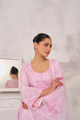 NAVYA - Pink Chanderi Suit Set