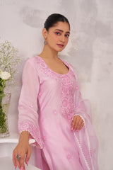 NAVYA - Pink Chanderi Suit Set