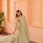 Chamak - Green Organza Anarkali Set.