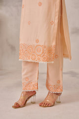 MAYA - Peach Chanderi Suit Set
