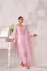 NAVYA - Pink Chanderi Suit Set