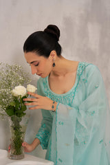 ROSHINI - Sea Green Chanderi Suit Set