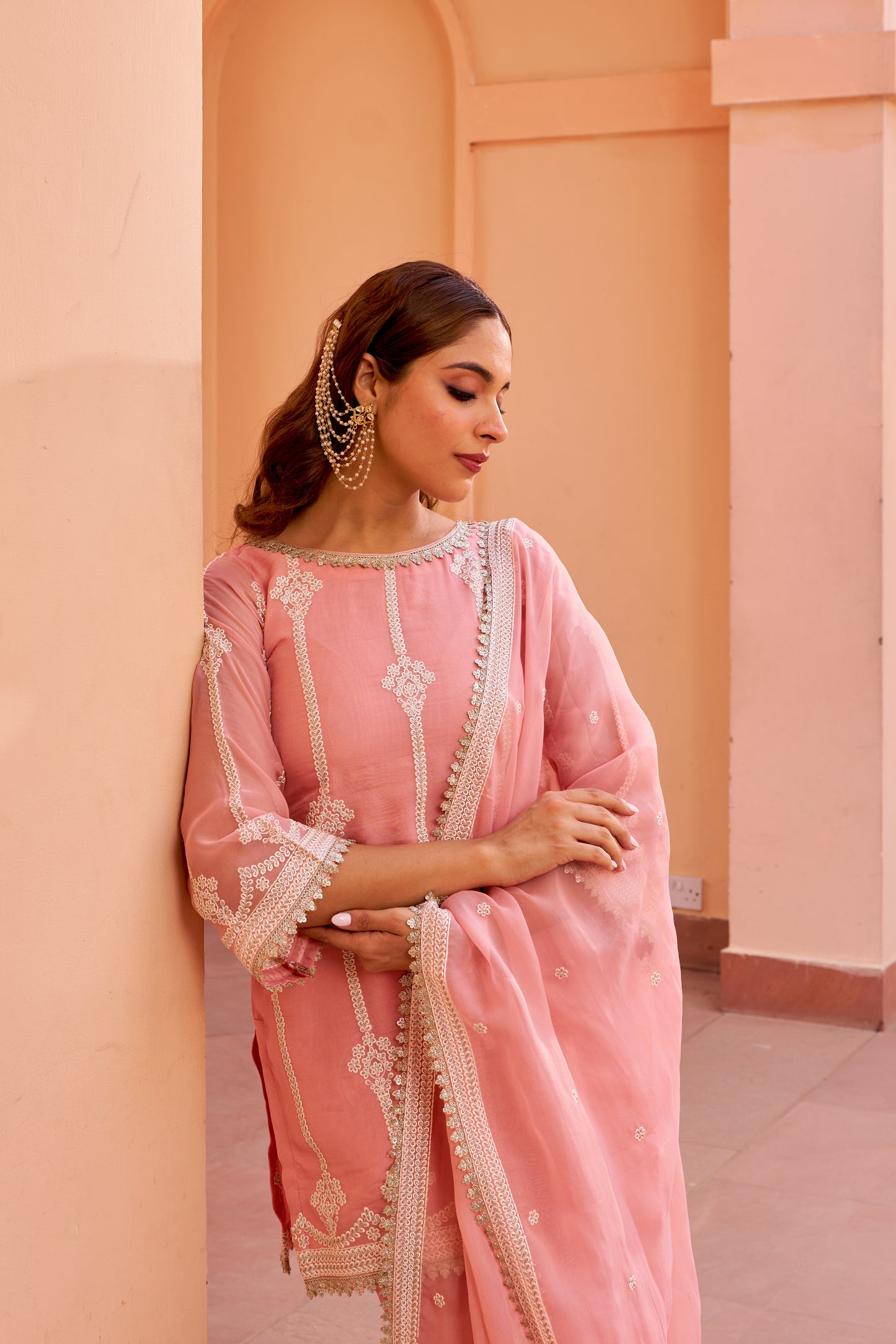 Ghazal - Pink Organza Sharara Set.