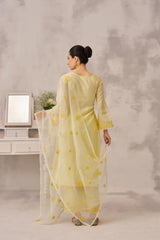 SAMIYA - Lime Yellow Chanderi Suit Set