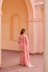 Nagma - Pink Organza Sharara Set.