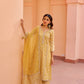 Sajni - Yellow A-line Straight Suit Set.