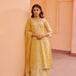 Sajni - Yellow A-line Straight Suit Set.