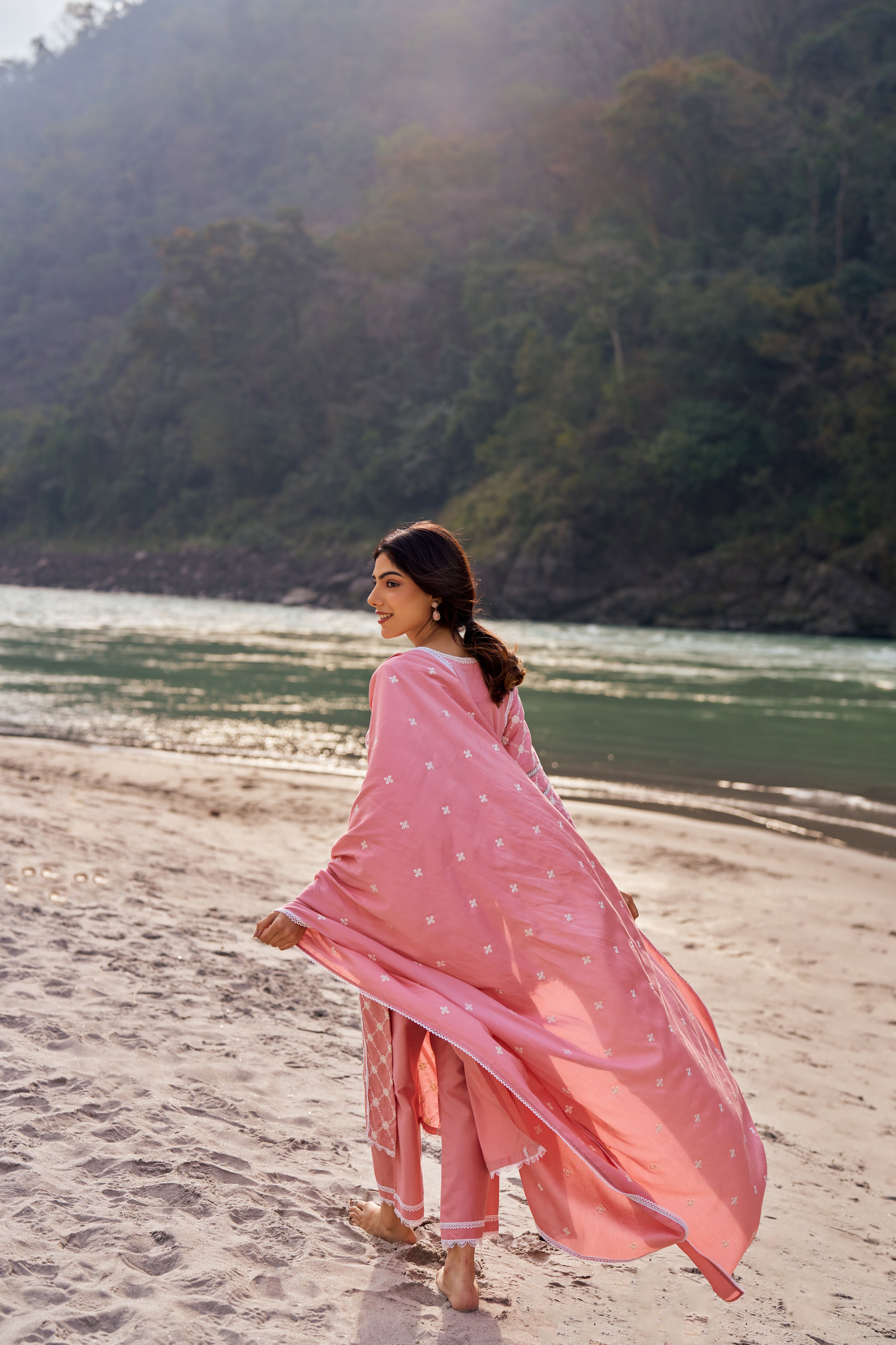 Amita Singh in AMBER - Pink Cotton Suit Set