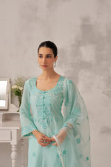 MAHIRA - Sea Green Chanderi Suit Set