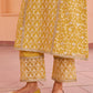 Sajni - Yellow A-line Straight Suit Set.