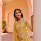 Sajni - Yellow A-line Straight Suit Set.