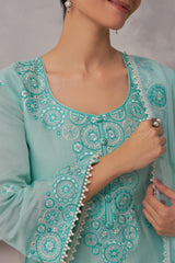 MAHIRA - Sea Green Chanderi Suit Set