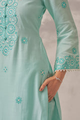 MAHIRA - Sea Green Chanderi Suit Set