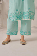 MAHIRA - Sea Green Chanderi Suit Set