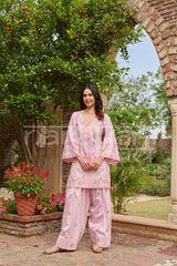 LUNE - Pink Embroidered Co-ord Set