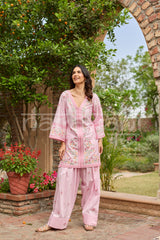 LUNE - Pink Embroidered Co-ord Set