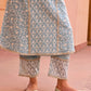 Raaga - Blue A-line Straight Suit Set.