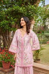 LUNE - Pink Embroidered Co-ord Set