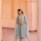 Jashan - Blue Organza Anarkali Set.