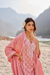 Amita Singh in AMBER - Pink Cotton Suit Set