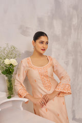 SUHANI - Peach Chanderi Suit Set